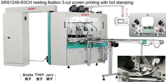 1800pcs/Hr 6bar Multicolor Screen Printing Machine For Round Bottle 5 Colors Hot Foil Stamping