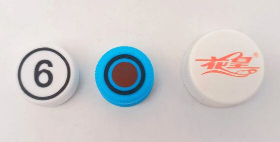 28-38mm 지름의 플라스틱 병 캡을 위한 자동 2색 패드 인쇄 기계