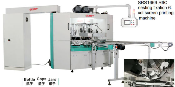 6 Color 7bar Automatic Cylinder Screen Printing Machine 380V For Bottle