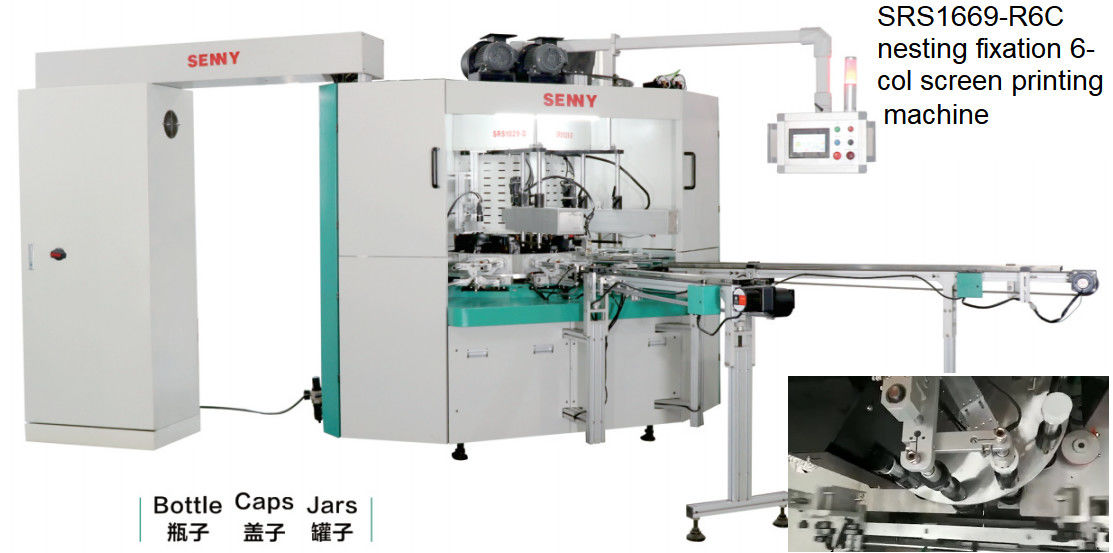 6 Color 7bar Automatic Cylinder Screen Printing Machine 380V For Bottle